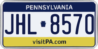 PA license plate JHL8570