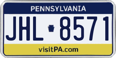 PA license plate JHL8571