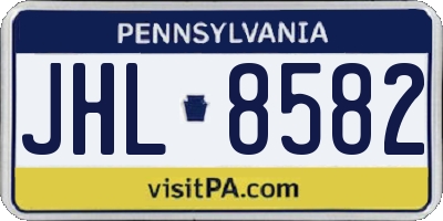 PA license plate JHL8582