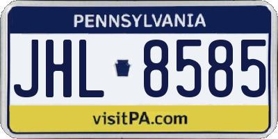 PA license plate JHL8585