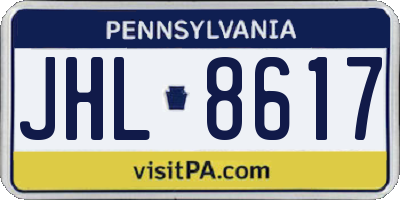 PA license plate JHL8617