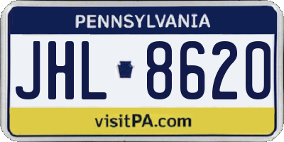 PA license plate JHL8620