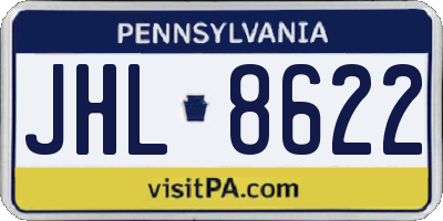 PA license plate JHL8622