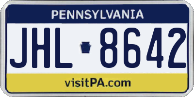 PA license plate JHL8642