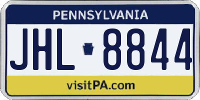 PA license plate JHL8844