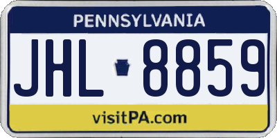 PA license plate JHL8859