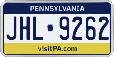 PA license plate JHL9262