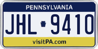 PA license plate JHL9410