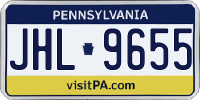 PA license plate JHL9655