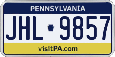 PA license plate JHL9857