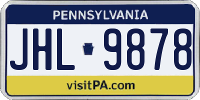 PA license plate JHL9878