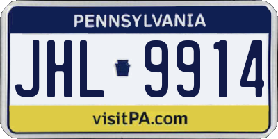 PA license plate JHL9914