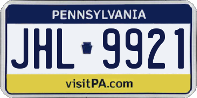 PA license plate JHL9921