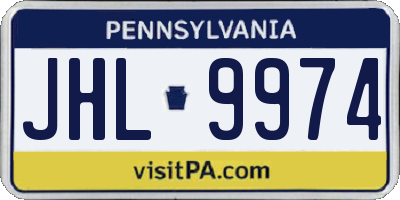 PA license plate JHL9974