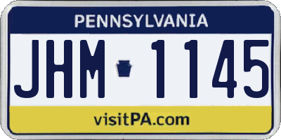 PA license plate JHM1145