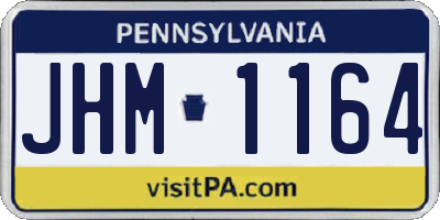 PA license plate JHM1164