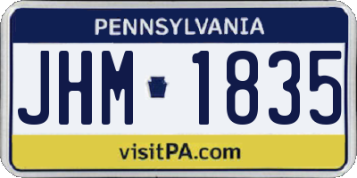 PA license plate JHM1835