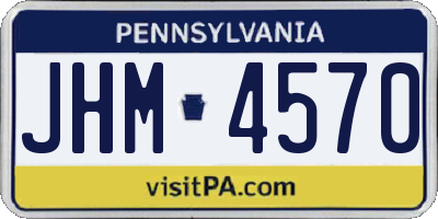 PA license plate JHM4570