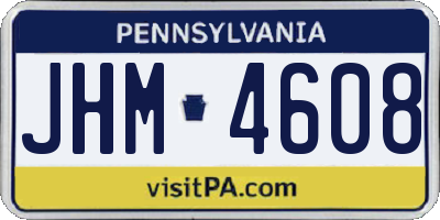 PA license plate JHM4608