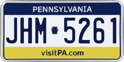 PA license plate JHM5261