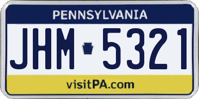 PA license plate JHM5321