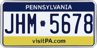 PA license plate JHM5678