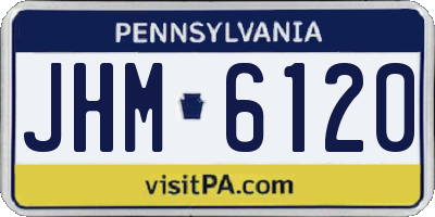 PA license plate JHM6120
