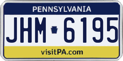 PA license plate JHM6195