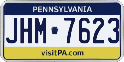 PA license plate JHM7623