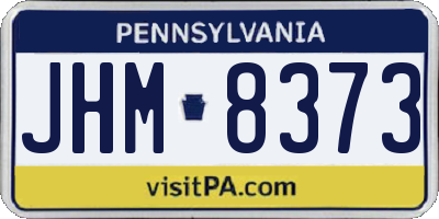 PA license plate JHM8373