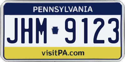 PA license plate JHM9123