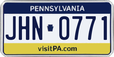 PA license plate JHN0771