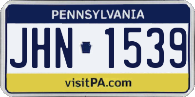 PA license plate JHN1539
