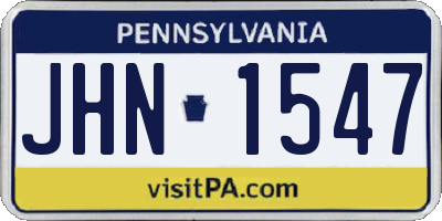 PA license plate JHN1547
