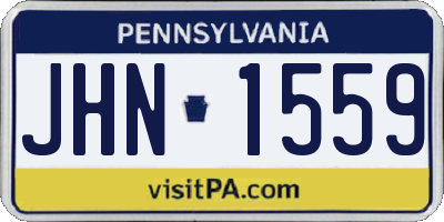 PA license plate JHN1559
