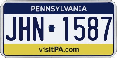 PA license plate JHN1587