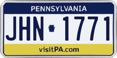 PA license plate JHN1771