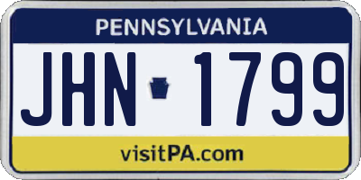 PA license plate JHN1799