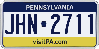 PA license plate JHN2711