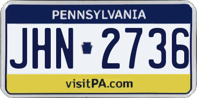 PA license plate JHN2736