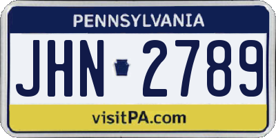 PA license plate JHN2789