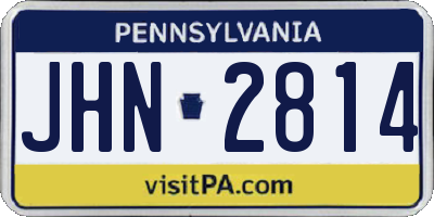 PA license plate JHN2814