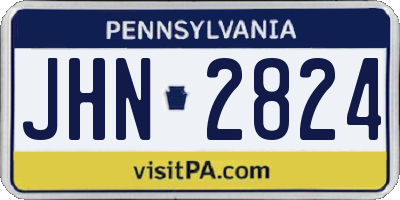 PA license plate JHN2824