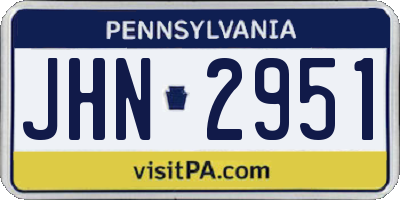 PA license plate JHN2951