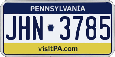 PA license plate JHN3785