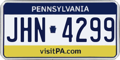 PA license plate JHN4299