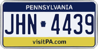 PA license plate JHN4439
