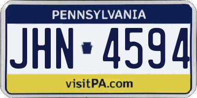 PA license plate JHN4594