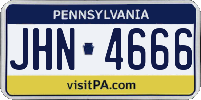 PA license plate JHN4666