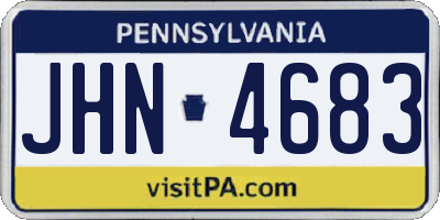 PA license plate JHN4683